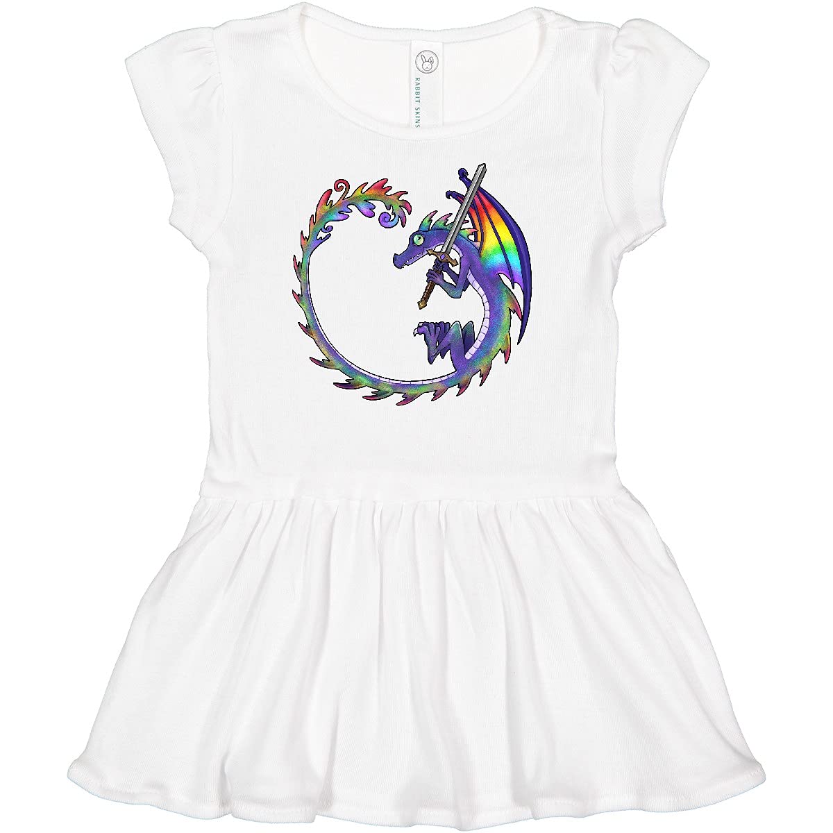 Inktastic Rainbow Dragon Baby Dress for Playtime & Photos