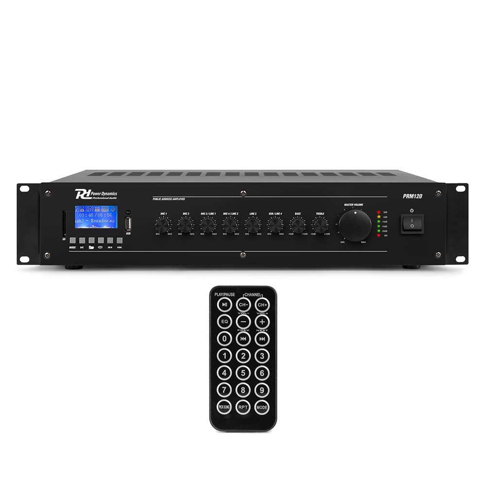 Power Dynamics NCSP6 Commercial Ceiling Speaker System with PRM120 Bluetooth Amplifier - 4x 6.5 Inch In-Ceiling Speakers for Background Music - Perfect Audio Solution for Restaurants, Cafes, Retail Stores & Offices