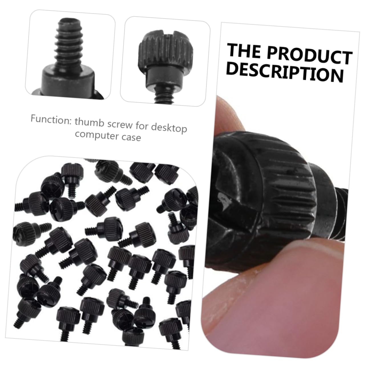 ARTIBETTER 100PCS Knurled Thumb Screws for Computer Case - Easy Install Replacement Thumbscrews for PC Chassis | Perfect for DIY Computer Builds & Hardware Upgrades