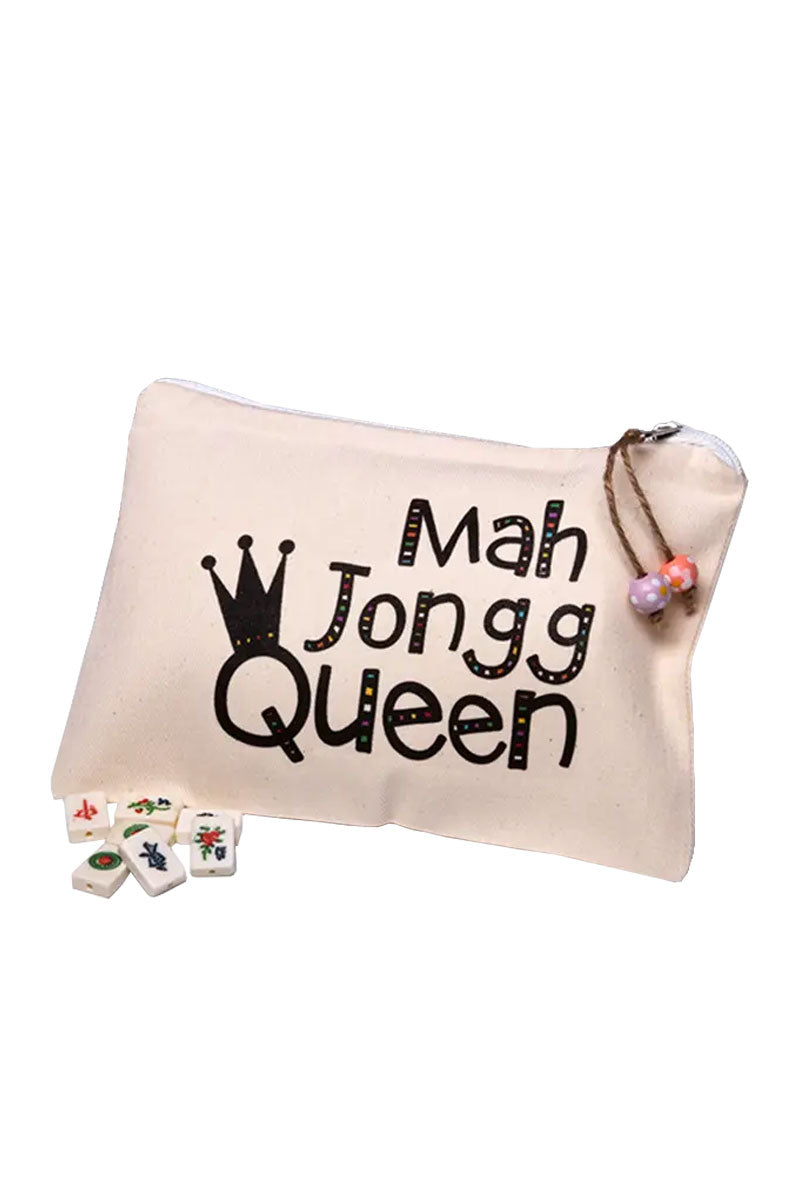 Mah Jongg Queen Small Pouch - Elegant Tile Storage for Card Games & Travel | Perfect for Mahjong, Card Holders, and Game Accessories Organization