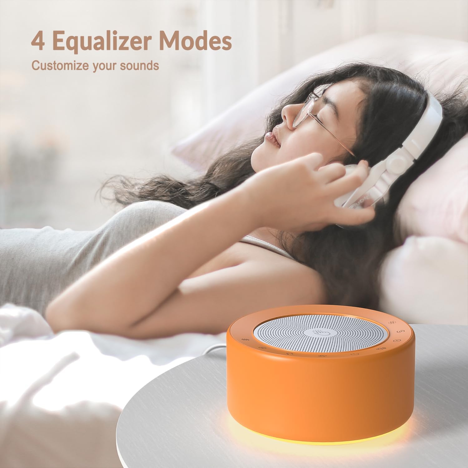 Baby Night Light with Sound Machine - 7 Color Changing Nursery Lamp, 30 Soothing Sounds & White Noise for Infants & Adults, Touch Control, Timer & Memory Function - Perfect for Bedtime, Nursery Room & Relaxation