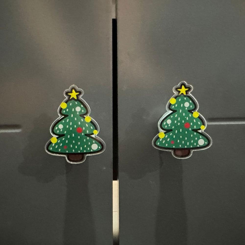 Festive Christmas Cabinet Knob Covers - 8PCS Snowman Santa Claus Tree Shaped Knob Covers for Cabinets & Doors - Holiday Home Decor for Kitchen, Bathroom, Living Room - Perfect Christmas Decoration for Cabinets, Drawers & Furniture