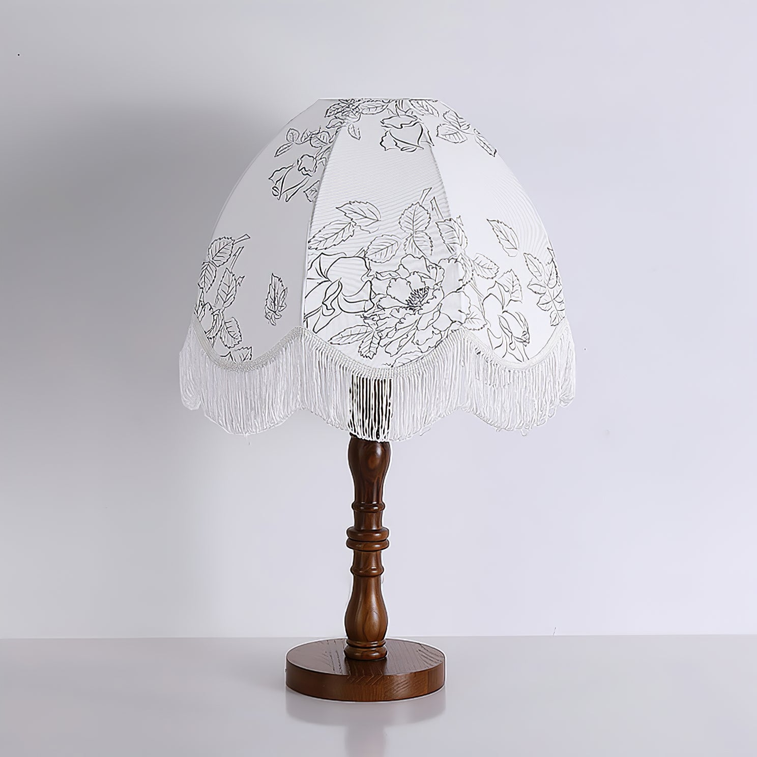Stylish Printed Tassel Table Lamp - Elegant Home Decor for Bedroom, Living Room & Office - Perfect Nightstand Lighting for Cozy Ambience