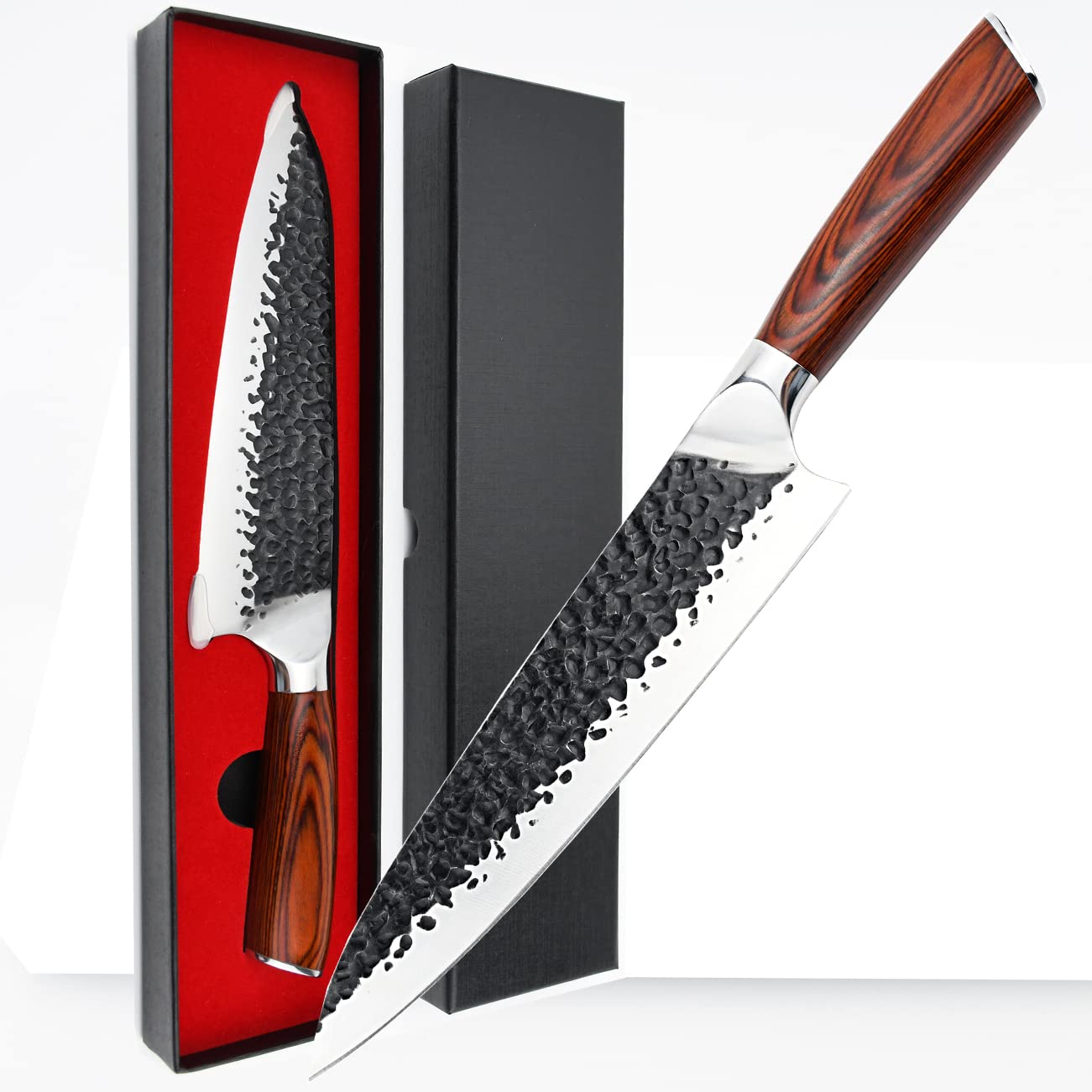 8 Inch Japanese Chef Knife - Ultra Sharp High Carbon Steel Kitchen Knife for Meat, Vegetables, Fruits & Seafood - Professional Cooking Knife with Ergonomic Handle for Home & Restaurant Use - Perfect for Slicing, Dicing and Food Prep