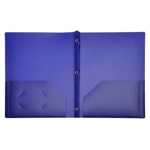 LIO92310BLCT - 2-Pocket Plastic Folder with Fasteners for School, Office & Document Organization | Durable Binder for Papers, Homework & Reports