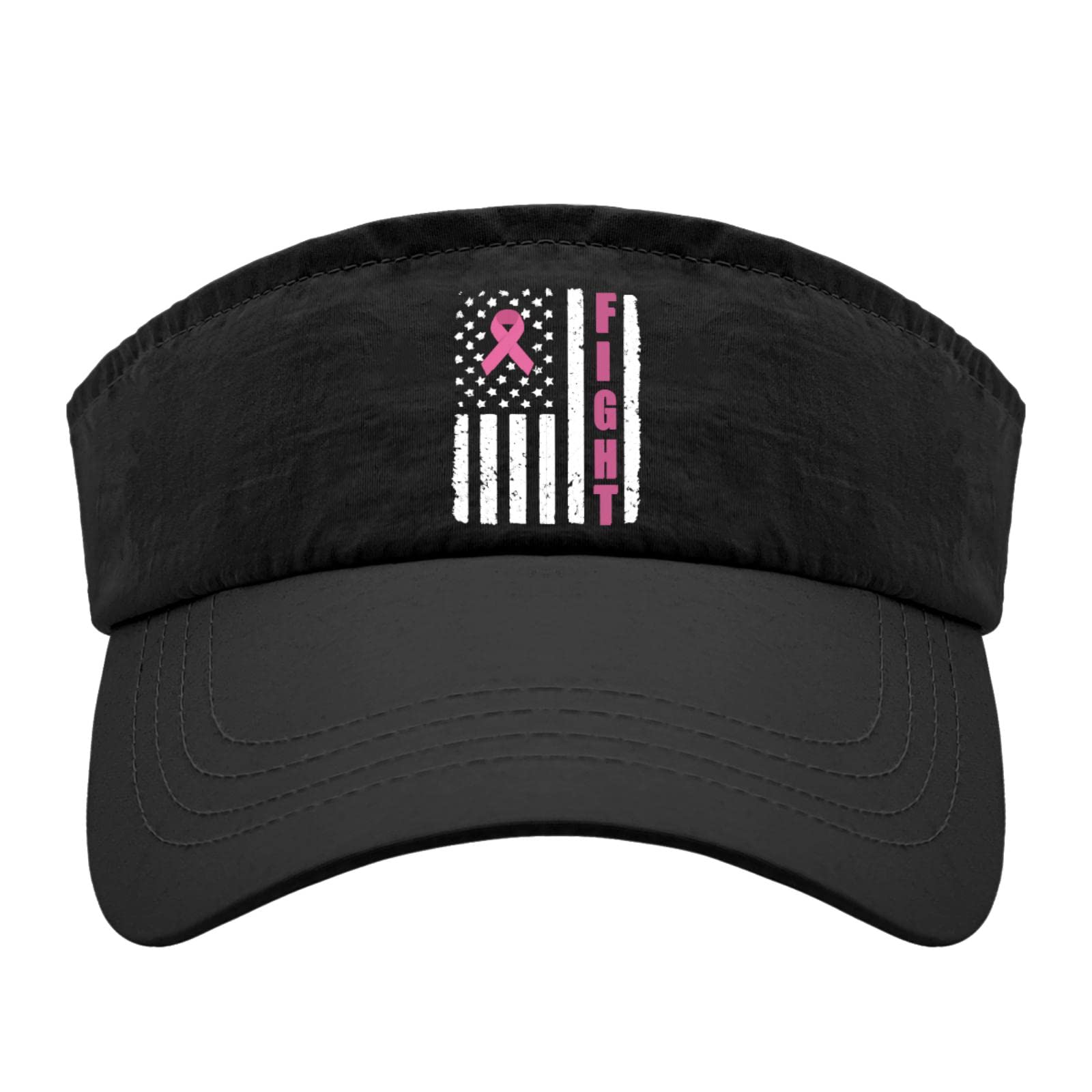 Women's Breast Cancer Awareness Visor Hats - 'Her Fight is My Fight' Sun Visor & Baseball Cap for Golf, Outdoor Activities & Cancer Support Events