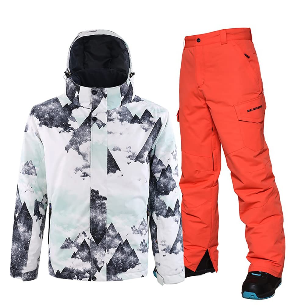 **HOTIAN Men's Waterproof Ski Jacket - Insulated Winter Snowsuit for Outdoor Activities - Perfect for Skiing, Snowboarding & Cold Weather Adventures**