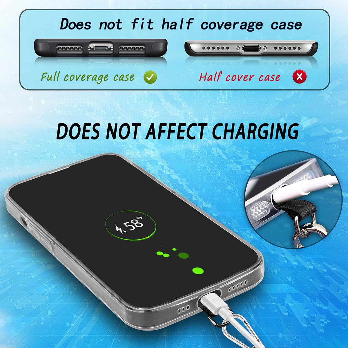 COOKOOKY Universal Phone Lanyard & Tether Tab Patches - Durable Strap Compatible with Most Phone Cases for Secure Hands-Free Use at Work, Travel, and Outdoor Adventures