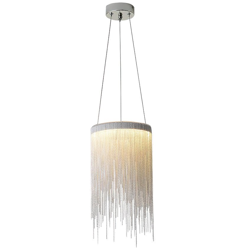 Modern Aluminum Chain Tassel Pendant Light - Vintage Industrial Ceiling Fixture for Dining Room, Kitchen Island & Bedroom Lighting