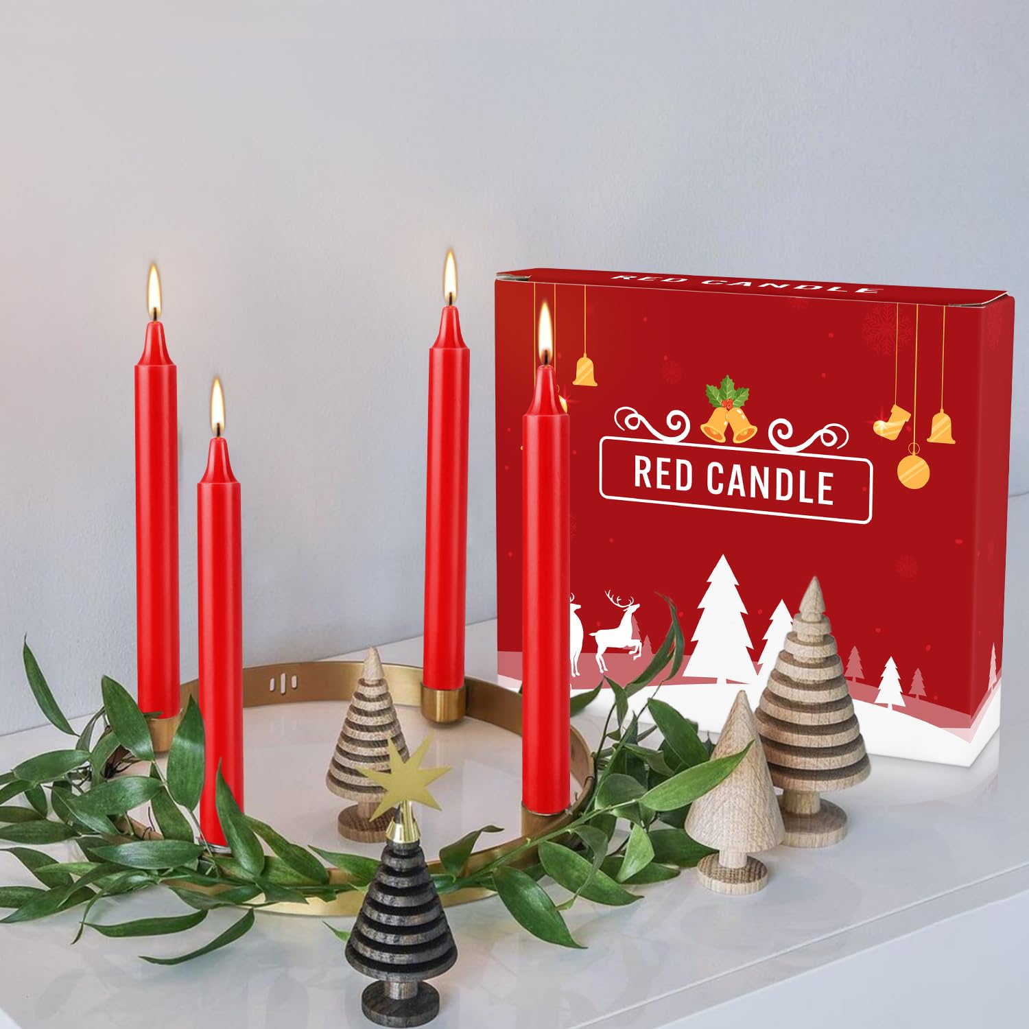 Premium Set of 20 Unscented Red Mini Taper Candles - 4 Inch Tall for Rituals, Prayer, Meditation, Altar Decor & Birthday Celebrations - Ideal for Spiritual Practices, Home Decor & Special Occasions