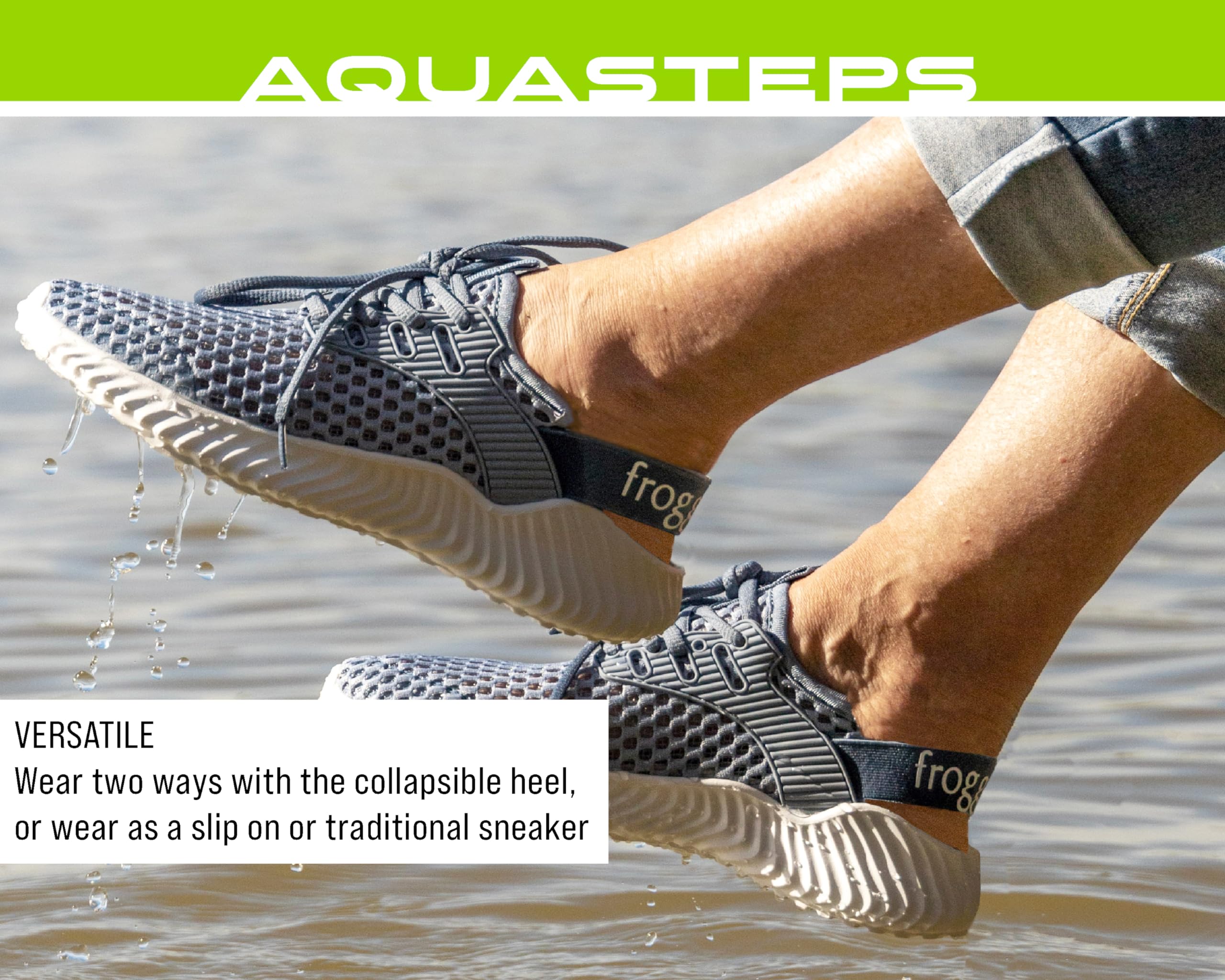 FROGG TOGGS Women's Aquasteps Water Shoes - Lightweight Quick-Dry Slip-On for Beach, Pool, Yoga & Water Sports