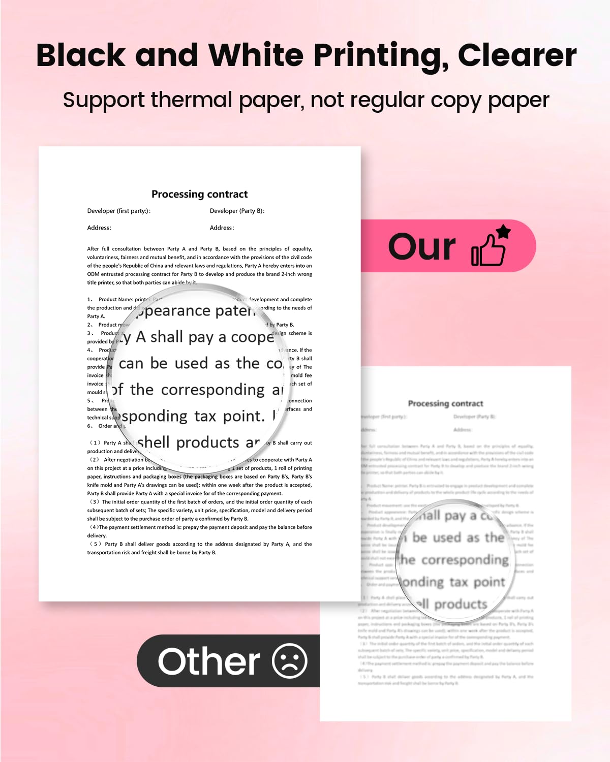 Itari M08F Inkless Portable Bluetooth Thermal Printer - Wireless Travel Printer for Home, Office & Car, Supports 8.5