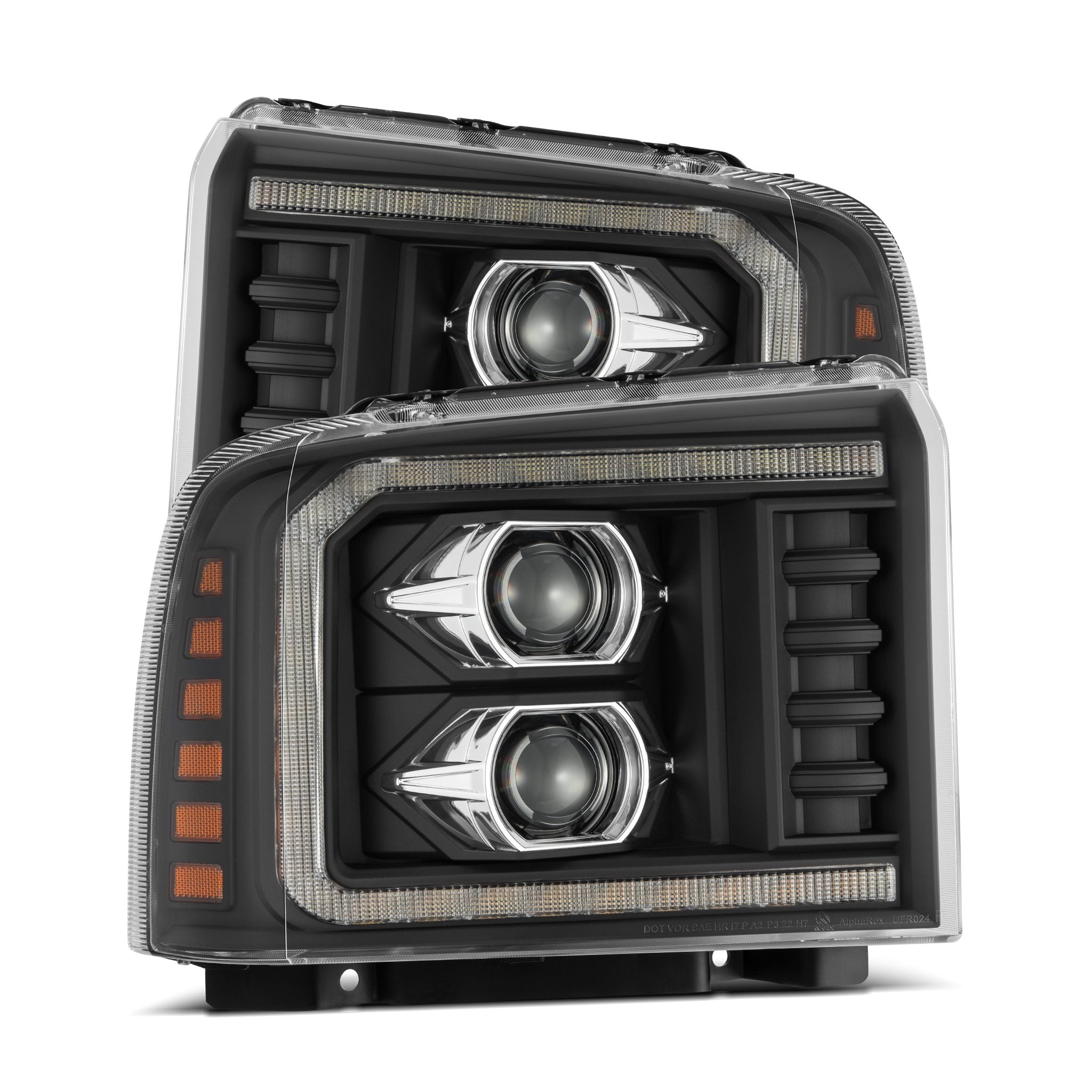 2005-2007 Ford Super Duty & Excursion PRO Series Black Halogen Projector Headlights - Upgrade for Night Driving & Off-Road Adventures