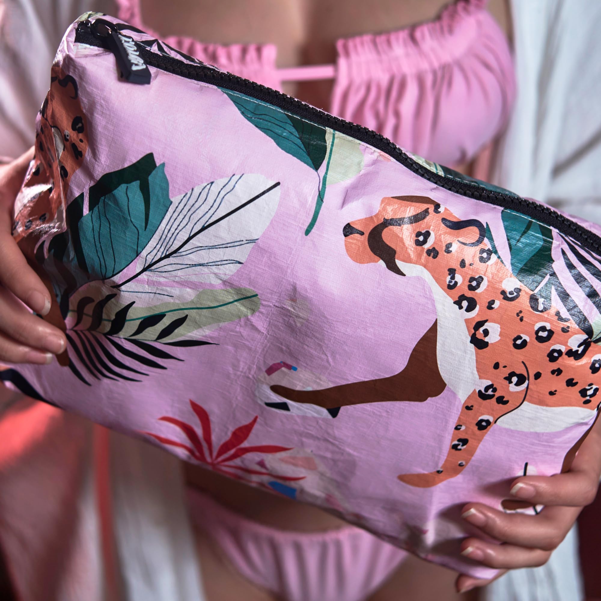 L'OLGA COLLECTION Mid Pouch - Lightweight Reusable Makeup & Toiletry Bag | Waterproof Cosmetic Organizer for Travel, Beach & Gym | Perfect Gift for Women | Compact Zippered Pouch for Swimsuits, Bikinis & Essentials