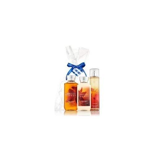 Bath & Body Works Sensual Amber Body Lotion, Shower Gel & Fragrance Mist Set - Moisturizing Trio for Dry Skin - Perfect for Daily Use, Gift Giving & Relaxing Bath Time