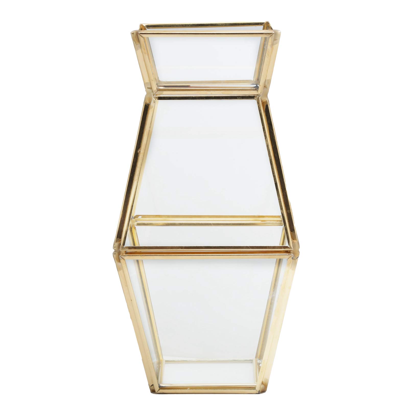 Copper Geometric Glass Planter - Modern Indoor Plant Holder for Succulents, Herbs & Small Plants | Durable Glass Greenhouse for Office, Home Decor, Living Room & Balcony | Perfect for Gifts, Wedding Favors & Housewarming