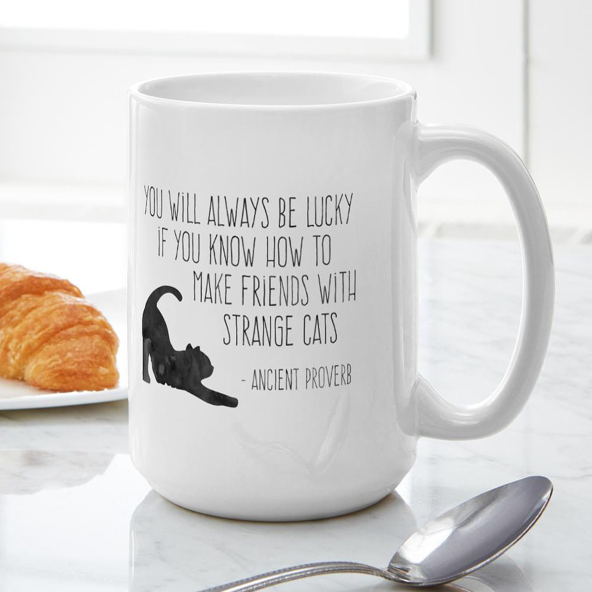 Strange Cats Ceramic Coffee Mug 15 oz (444 ml) - Funny Novelty Gift for Cat Lovers - Perfect for Home, Office & Gifts