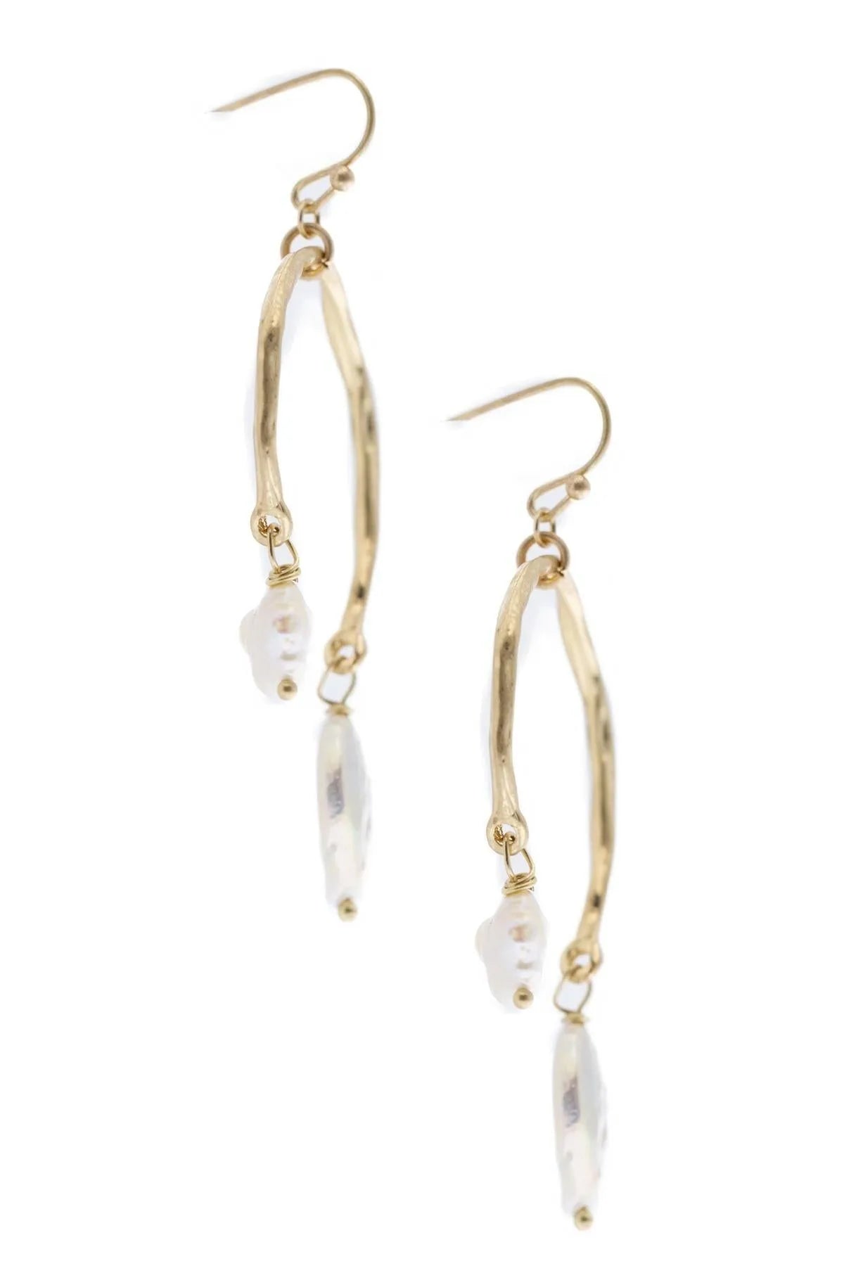 Elegant Asymmetrical Pearl Drop Earrings for Women - Handmade Dangle Earrings for Wedding, Party & Special Occasions