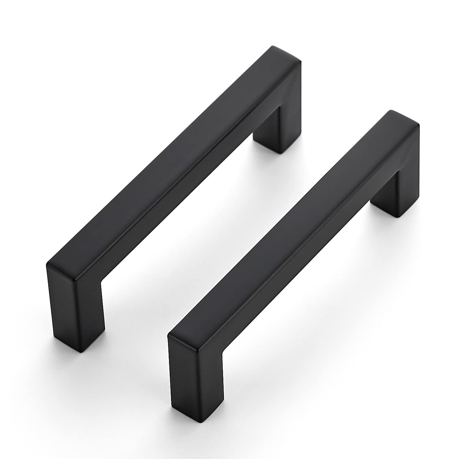 Ravinte 25 Pack 4 Inch Square Cabinet Handles - Matte Black Kitchen Cabinet Pulls & Drawer Handles - Durable Cabinet Hardware for Kitchen, Bathroom, Office & Furniture Upgrade