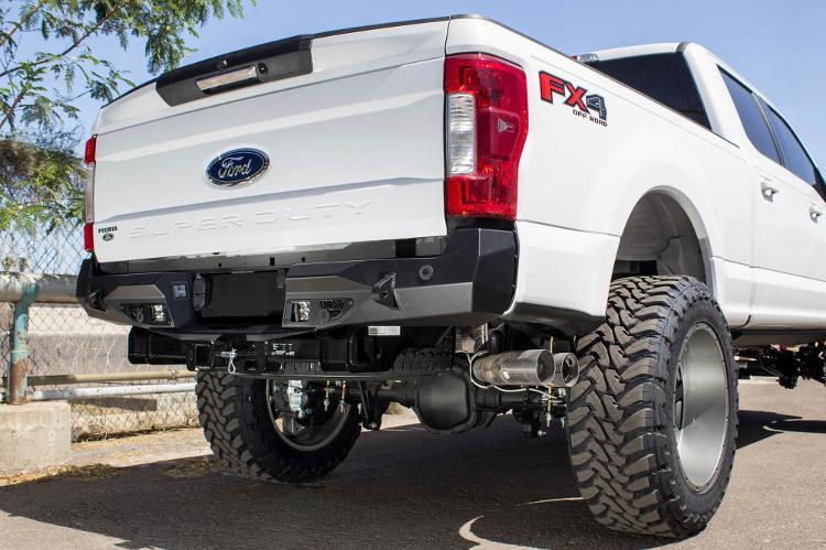 2017-2022 Ford F250/F350 Super Duty Stealth Fighter Rear Bumper | Heavy Duty Truck Bumper Replacement | Off-Road Protection & Towing Capability | Perfect for Trail Riding, Work Sites & Adventure Trucks