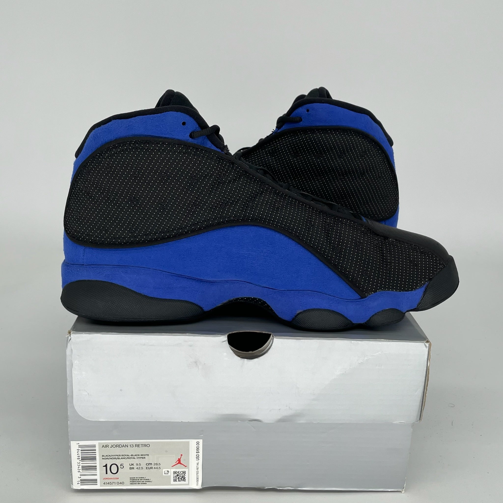 Air Jordan 13 Retro Black Hyper Royal Men's Basketball Shoes Size 10.5 (414571-040) - Perfect for Streetwear & Court Performance