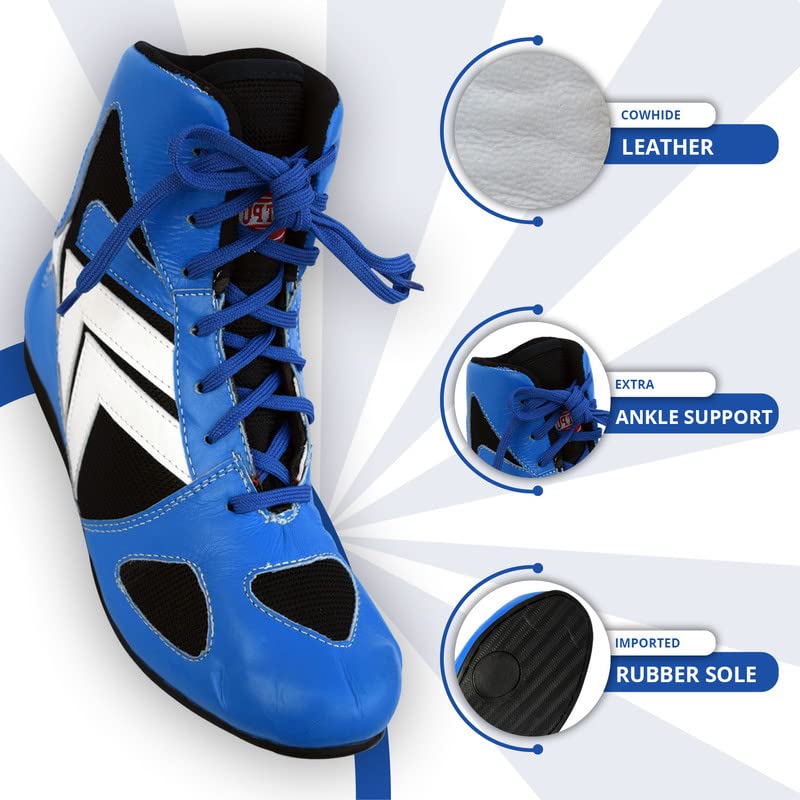 Professional Boxing & Wrestling Shoes - Breathable Non-Slip Rubber Sole Training Shoes for Men, Women & Youth | Lightweight Combat Boots for MMA, Boxing, Gym Workouts & Martial Arts Training