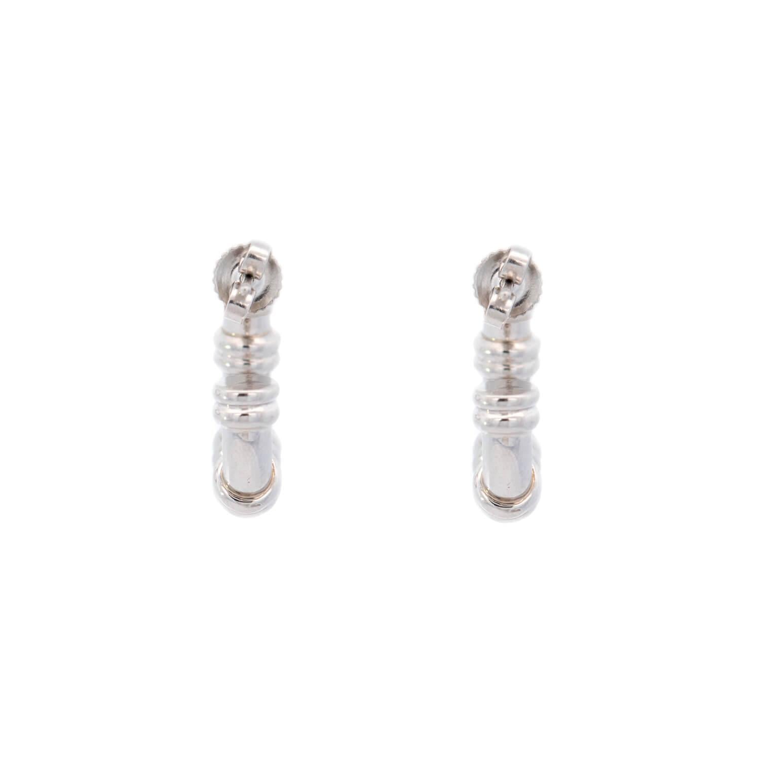 Platinum Ribbed Hoop Earrings for Women - Elegant & Durable 14K Gold Plated Hoops - Perfect for Parties, Weddings & Everyday Wear