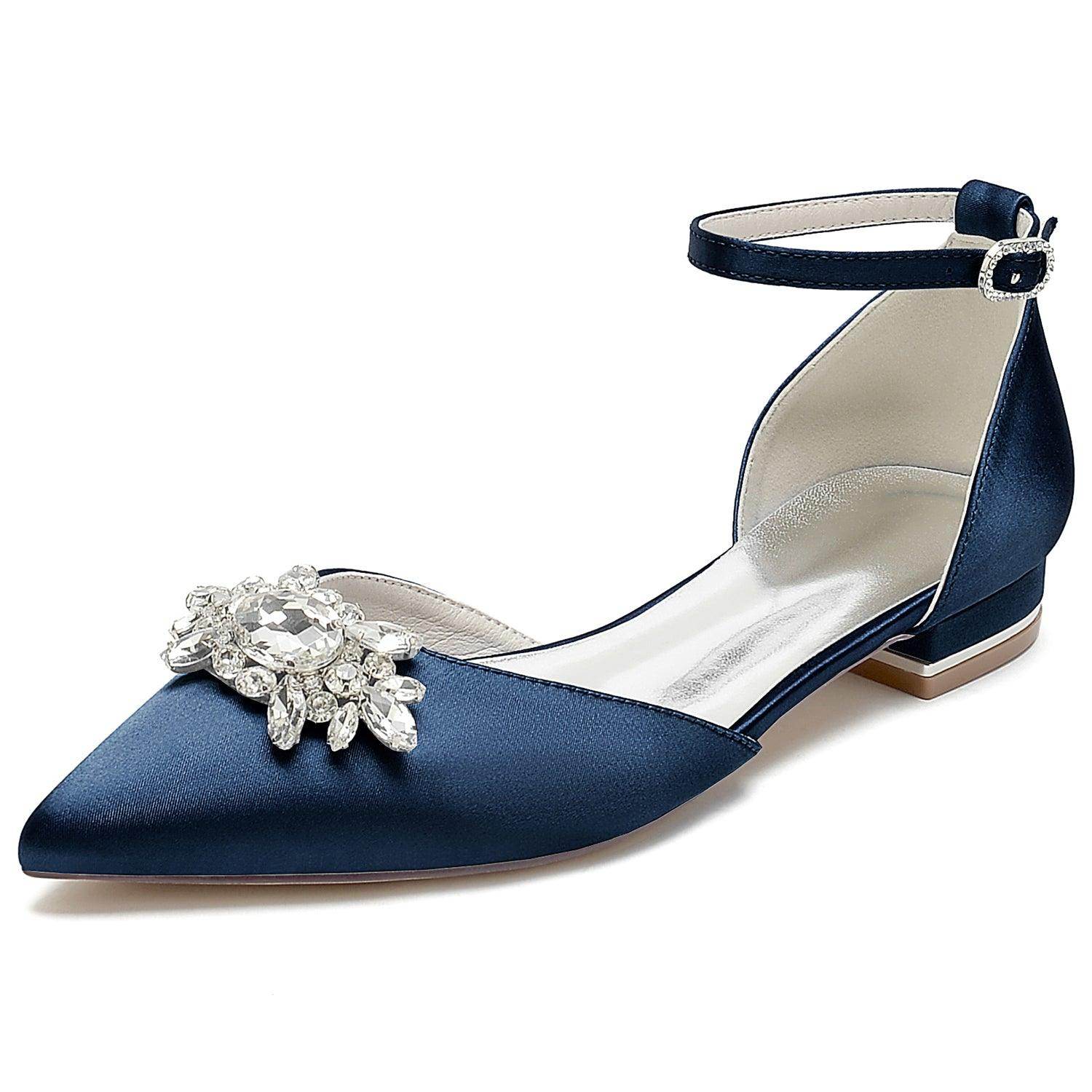 2.5cm Flat Heel Silk-Like Comfortable Shoes CK0458 - Perfect for Office, Wedding & Daily Wear