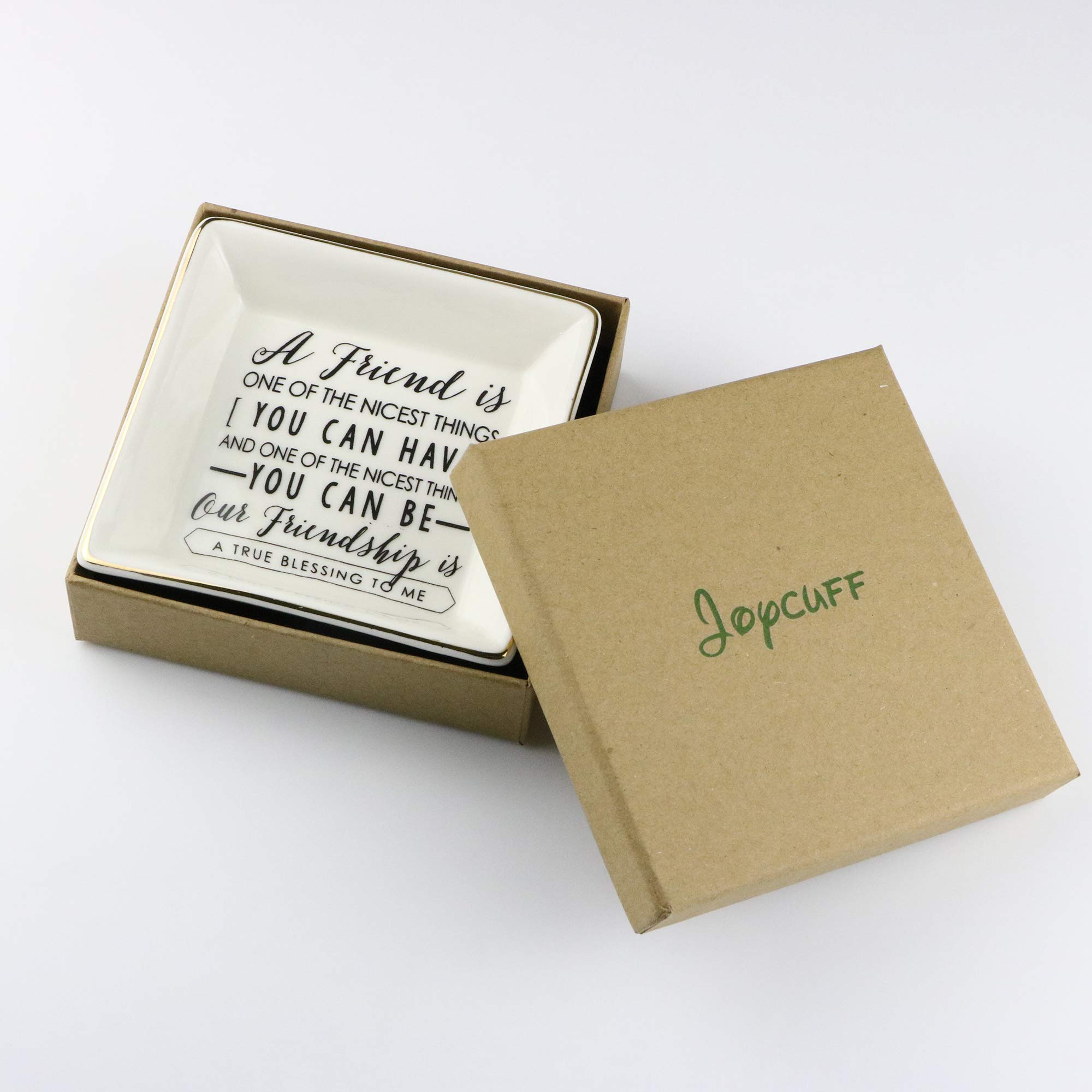 JoycuFF Friendship Gifts for Women - Unique BFF Jewelry Ring Trinket Dish, Perfect for Best Friend, Mother's Day, Birthday, Thanksgiving & Christmas - Ideal for Home Decor, Vanity Tray & Gift Giving