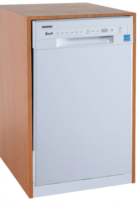 Avanti DW1831D0WE 24 Inch Built-In Dishwasher in White - Energy Efficient & Quiet for Small Kitchens or Apartments