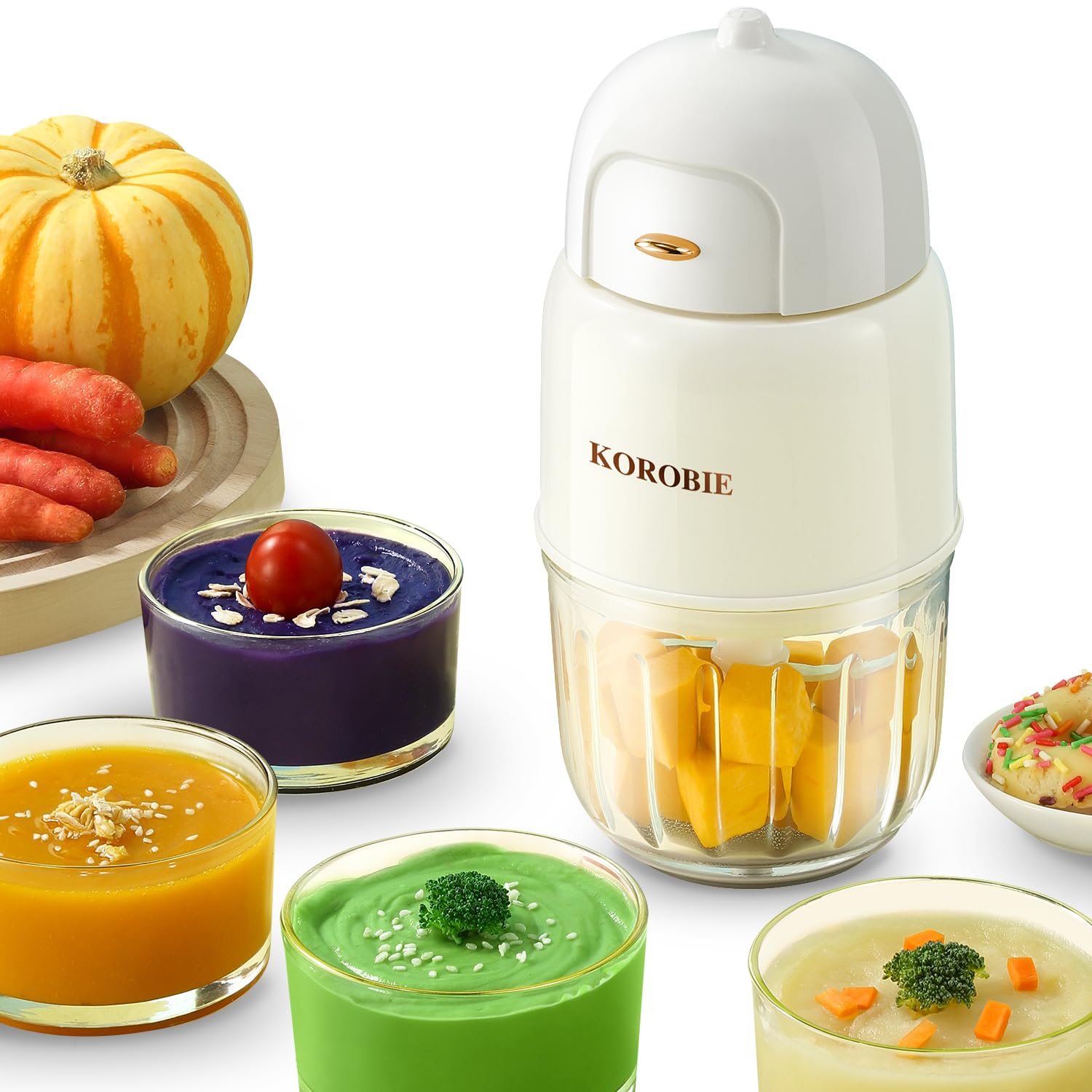 Baby Food Maker & Processor - Fresh Homemade Puree for Fruits, Vegetables & Meat | Nutritious Meals for Infants & Toddlers | Easy to Use & Clean | Perfect for Home, Travel & Daycare (White)
