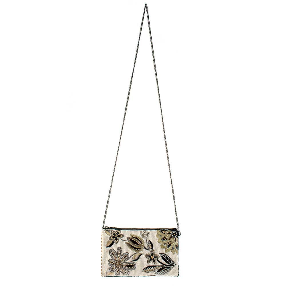 Mary Frances Breezy Crossbody Phone Bag for Women - Stylish Ivory Leather Small Shoulder Purse with Adjustable Strap, Perfect for Travel, Shopping & Everyday Use