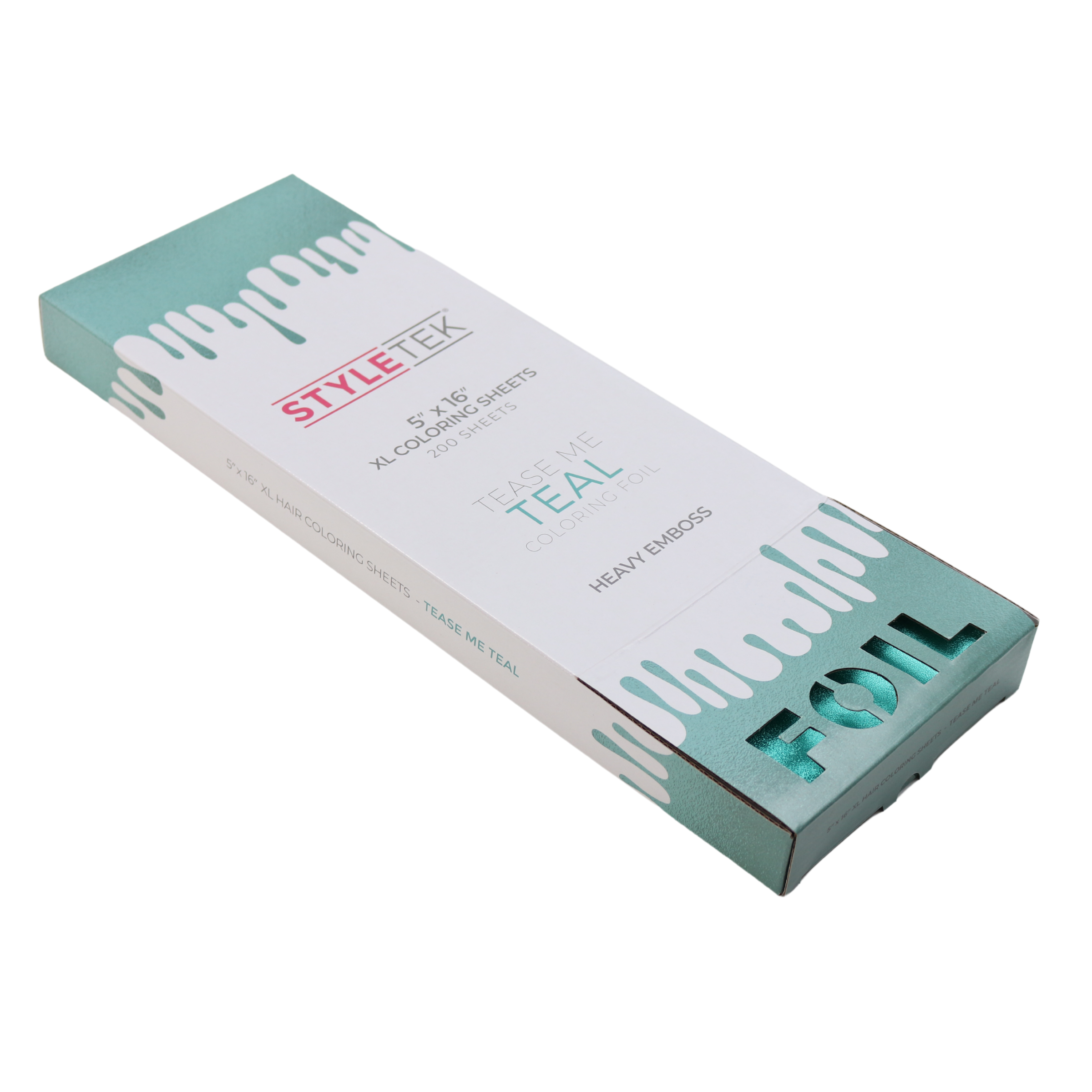 Styletek 5x16 XL Heavy Texture Hair Coloring Foil - Tease Me Teal Color for Professional Salon Highlights & Balayage | Perfect for At-Home Hair Dyeing & Styling
