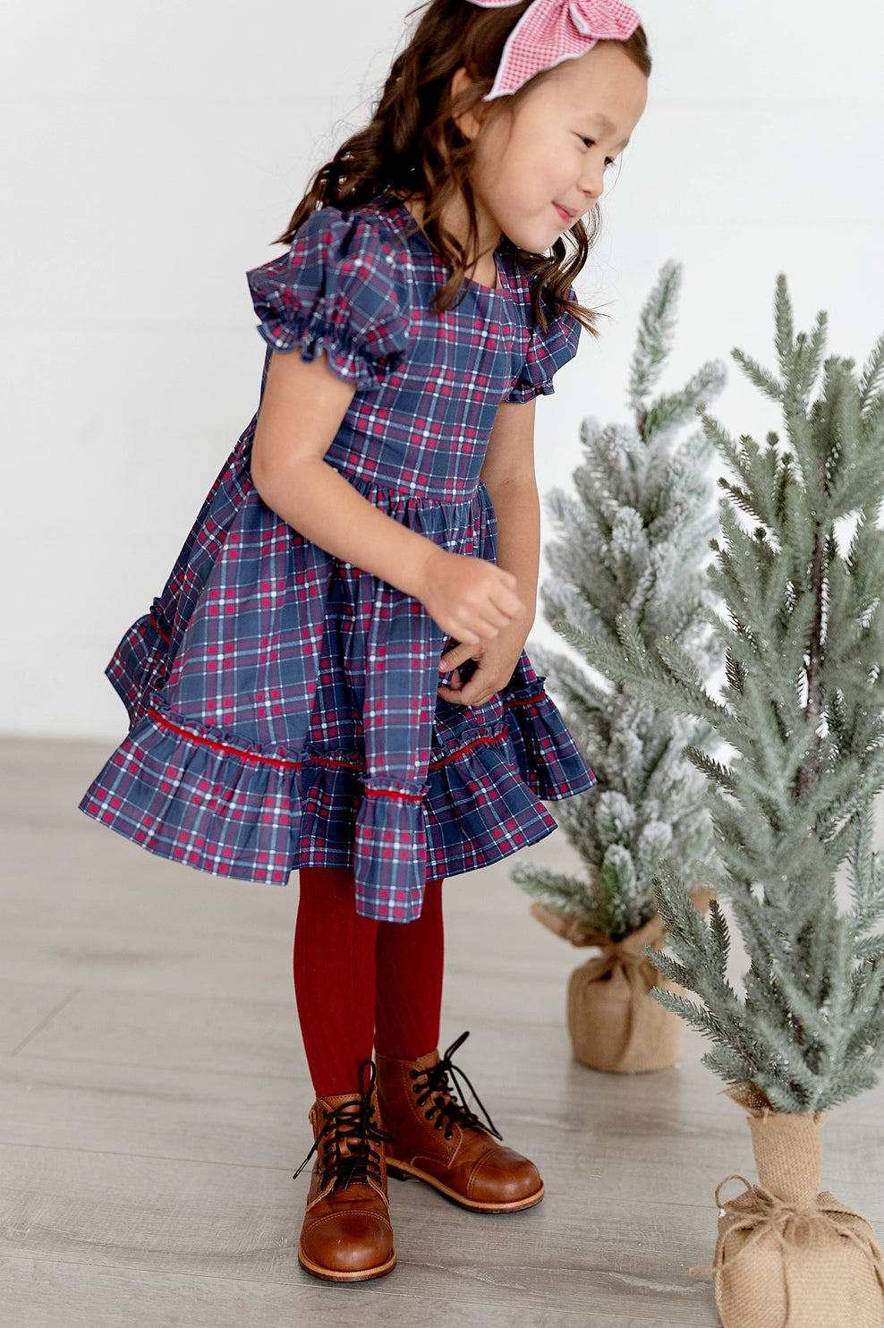 Festive Aura Dress in Classic Holiday Plaid - Perfect for Christmas Parties & Winter Gatherings