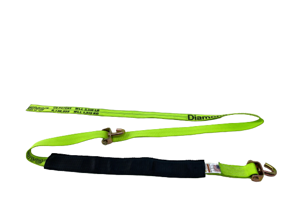 14 Feet Diamond Weave Replacement Wheel Strap with Low Pro Sleeve (Swivel J) - Heavy Duty Towing Strap for ATV, UTV, Motorcycle & Off-Road Vehicle Recovery
