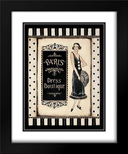 Kimberly Poloson 20x23 Black Modern Framed Art Print - Paris Dress Boutique Double Matted Museum Quality Wall Decor for Living Room, Bedroom & Office