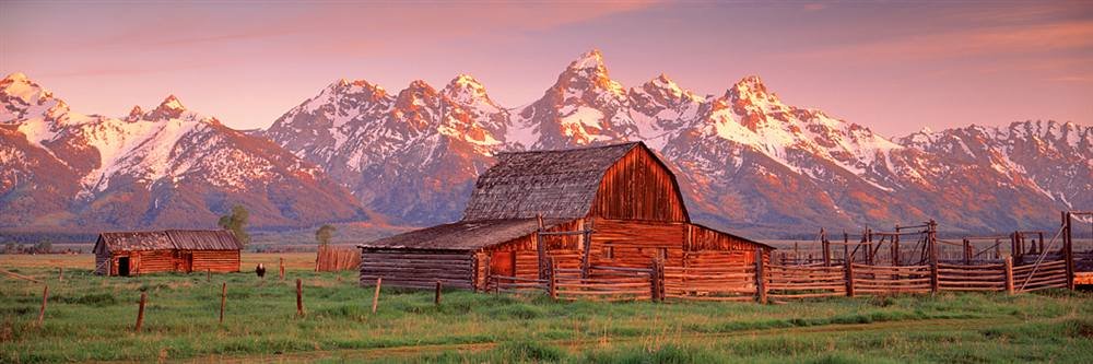 Peel & Stick Wall Mural - Barn Grand Teton National Park (48