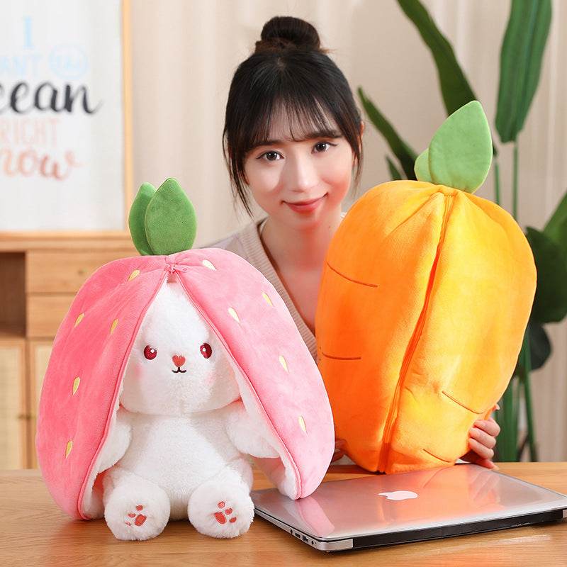 Fruity Floppy: Mini Reversible Bunny Plush Toy - Cute Stuffed Animal for Kids, Nursery Decor, Easter Gift & Travel Companion