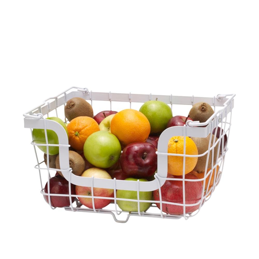 White Stacking & Nesting Wire Baskets for Home Organization - Perfect for Pantry, Bathroom, and Office Storage