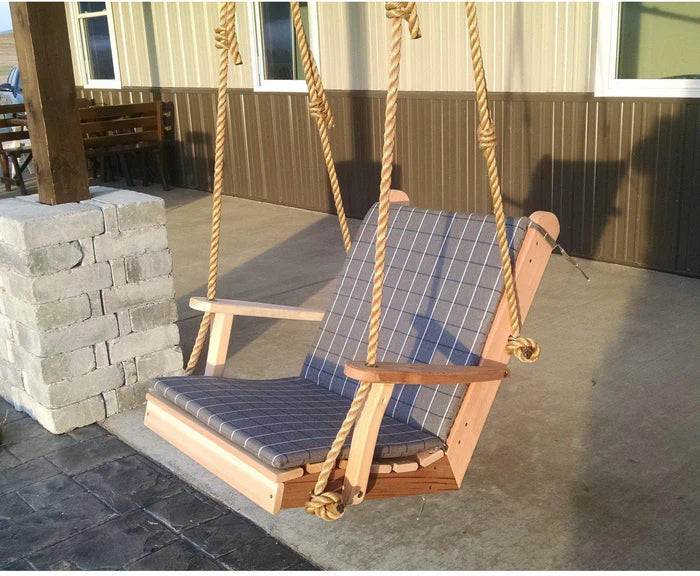 Regallion 2' Traditional Wooden Porch Swing Chair - Outdoor Hanging Swing for Garden, Patio, Deck - Perfect for Relaxing & Lounging
