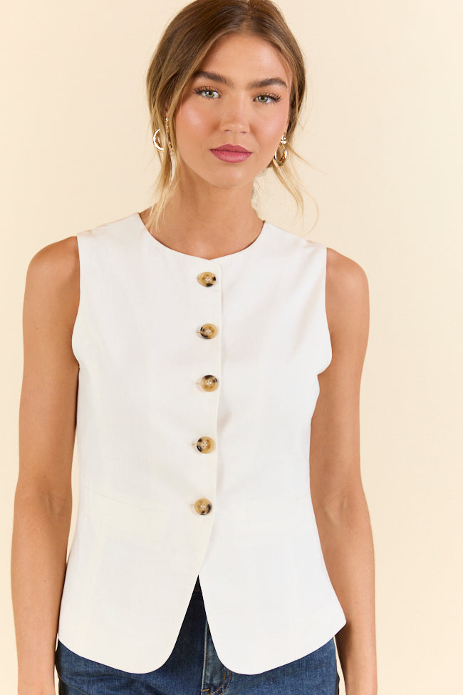 Elegant Ivory Vest Top for Women - Final Sale | Perfect for Office Wear, Layering & Casual Outfits