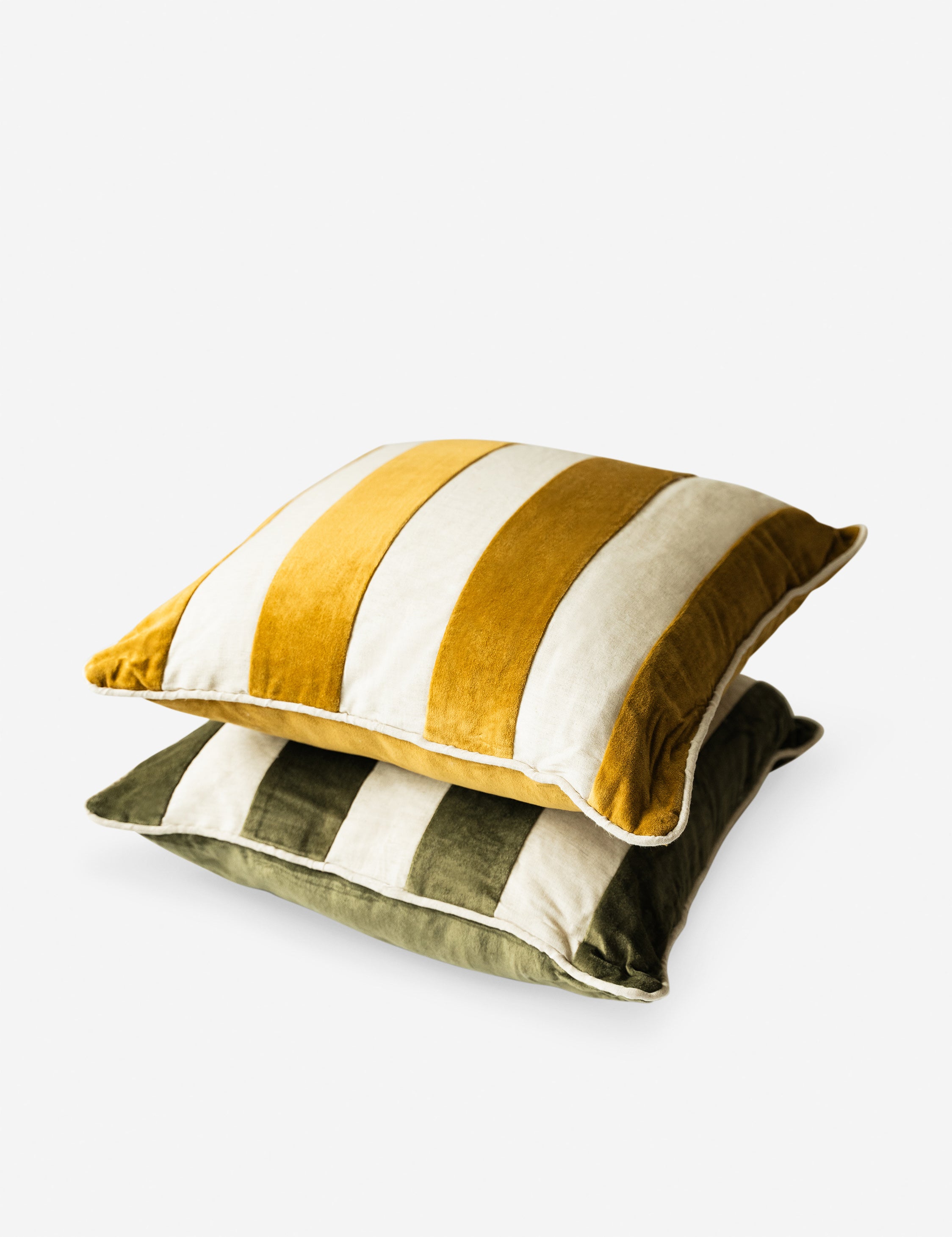 Luxury Velvet Striped Throw Pillow Covers - Soft Decorative Cushion for Sofa, Bed & Home Decor - Boho Chic Living Room & Bedroom Accent