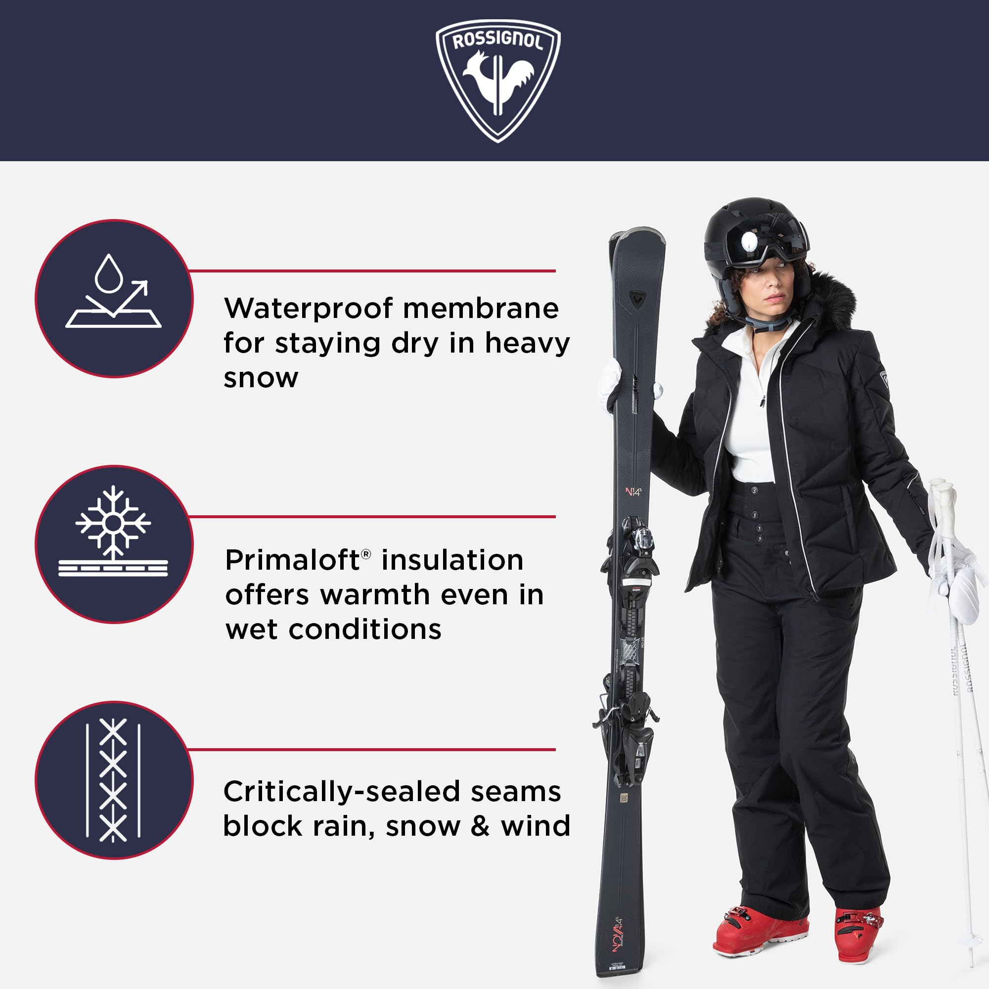 Rossignol Relax Pants - Women's Waterproof Ski Pants with Breathable Insulation for Cold Weather - Perfect for Snowboarding, Skiing & Winter Outdoor Activities