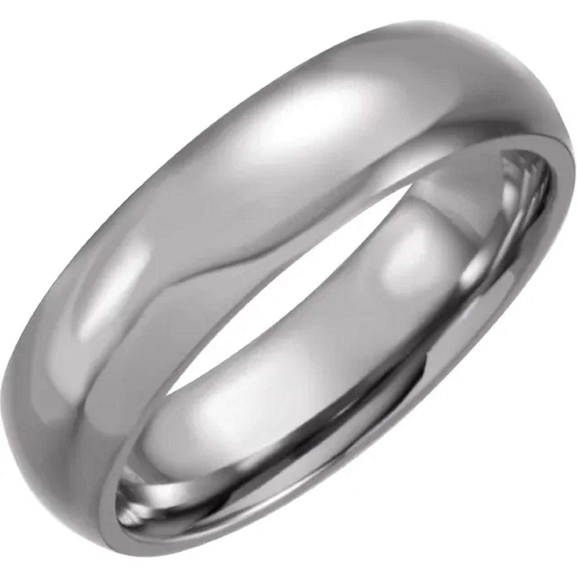 6mm Titanium Polished Dome Ring - Size 10 - Durable & Hypoallergenic Wedding Band for Men & Women | Perfect for Everyday Wear, Anniversary Gifts & Couple Jewelry