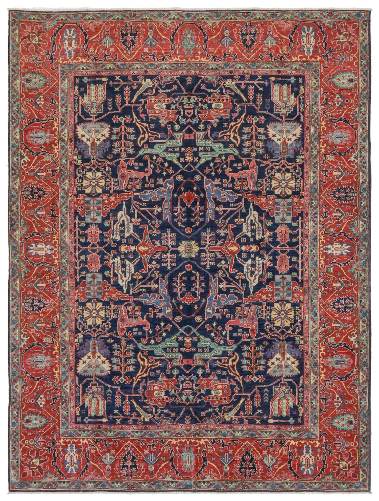 Handwoven Arabesque Bijar Tribal Rug - Authentic Persian Carpet J74915 for Living Room, Bedroom & Home Decor
