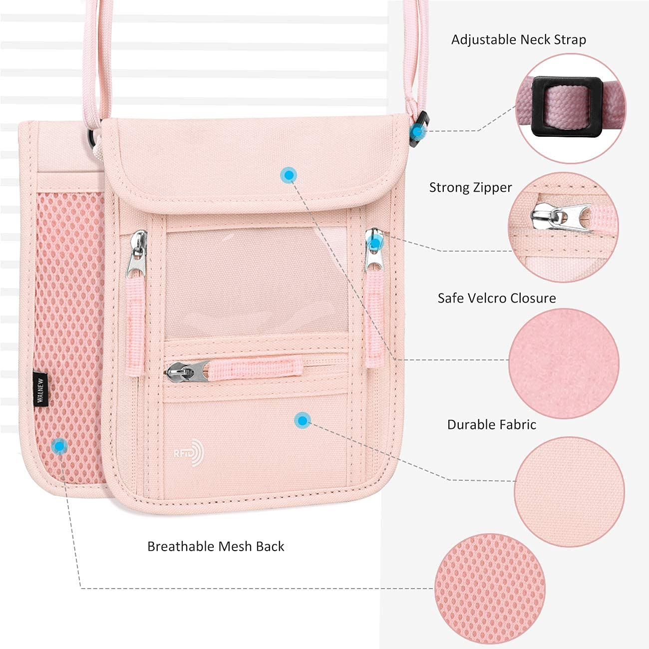 Premium PU Leather Passport Holder & Neck Wallet Travel Organizer Set - RFID Blocking for Secure Travel Accessories | Perfect for International Flights, Vacations & Business Trips