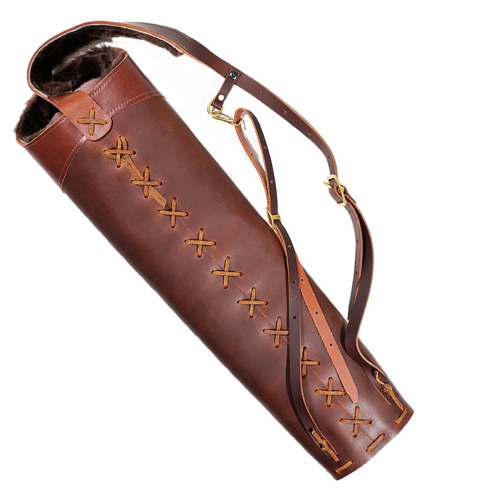 Serious Archery Royal Leather Back Quiver for Left-Handed Archers - Perfect for Hunting, Target Practice & Outdoor Adventures