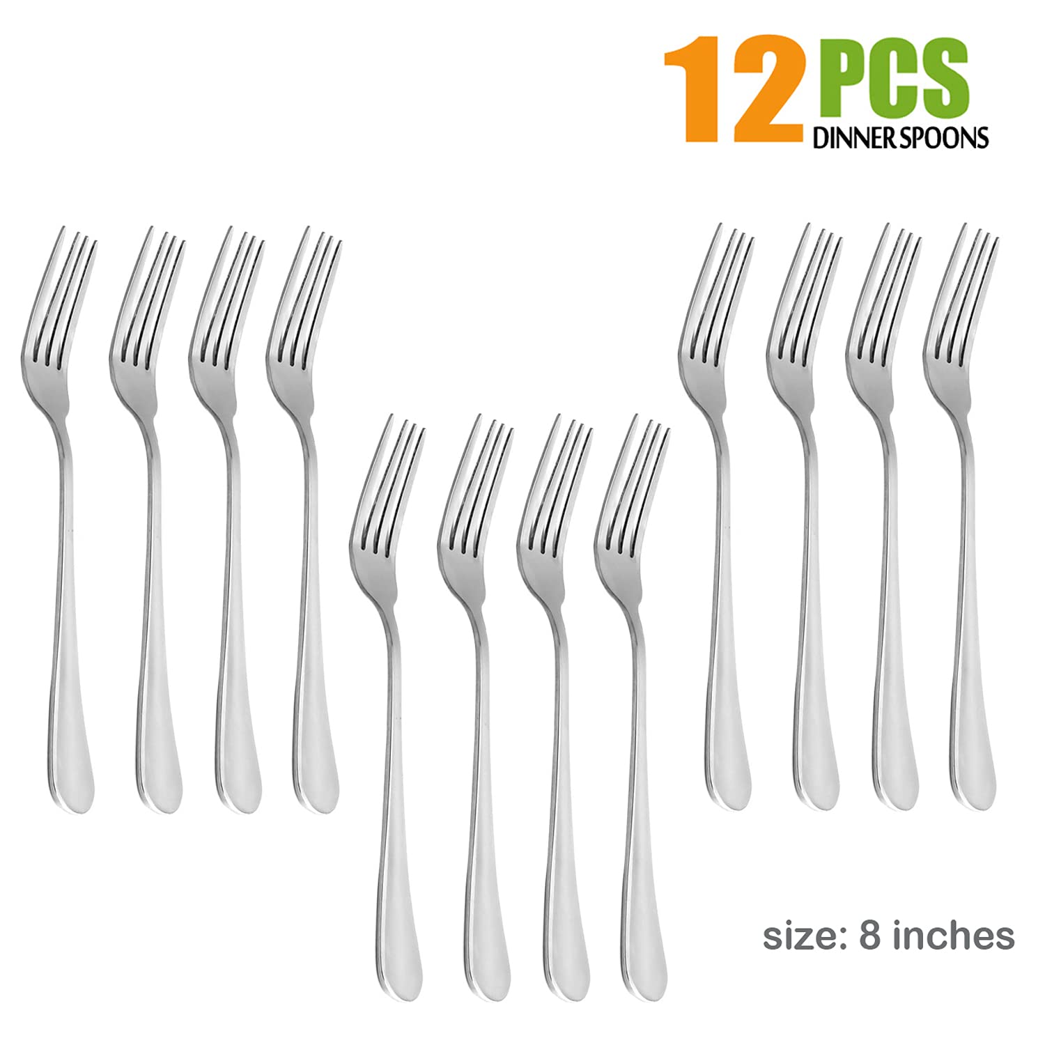 HaWare 12-Piece Stainless Steel Dinner Forks Set - Mirror Polished, Dishwasher Safe, Elegant Classic Design - Perfect for Fine Dining, Dinner Parties & Everyday Use
