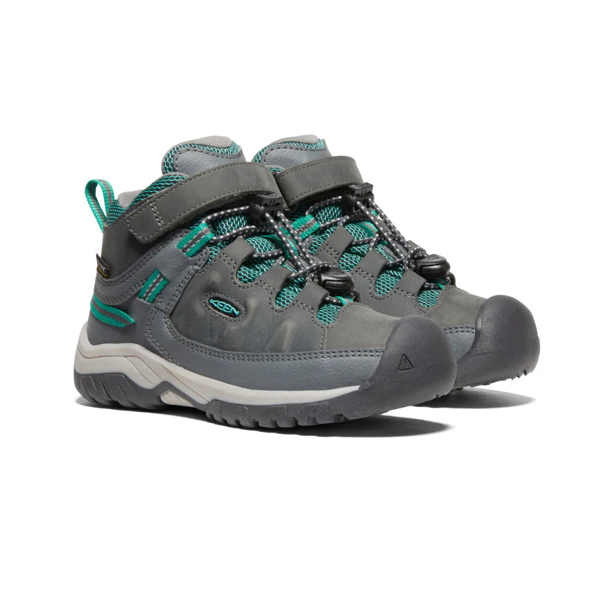 Keen Men's Targhee II Mid Waterproof Hiking Boots - Steel Grey/Porcelain - Outdoor Trekking & Backpacking Shoes for Men