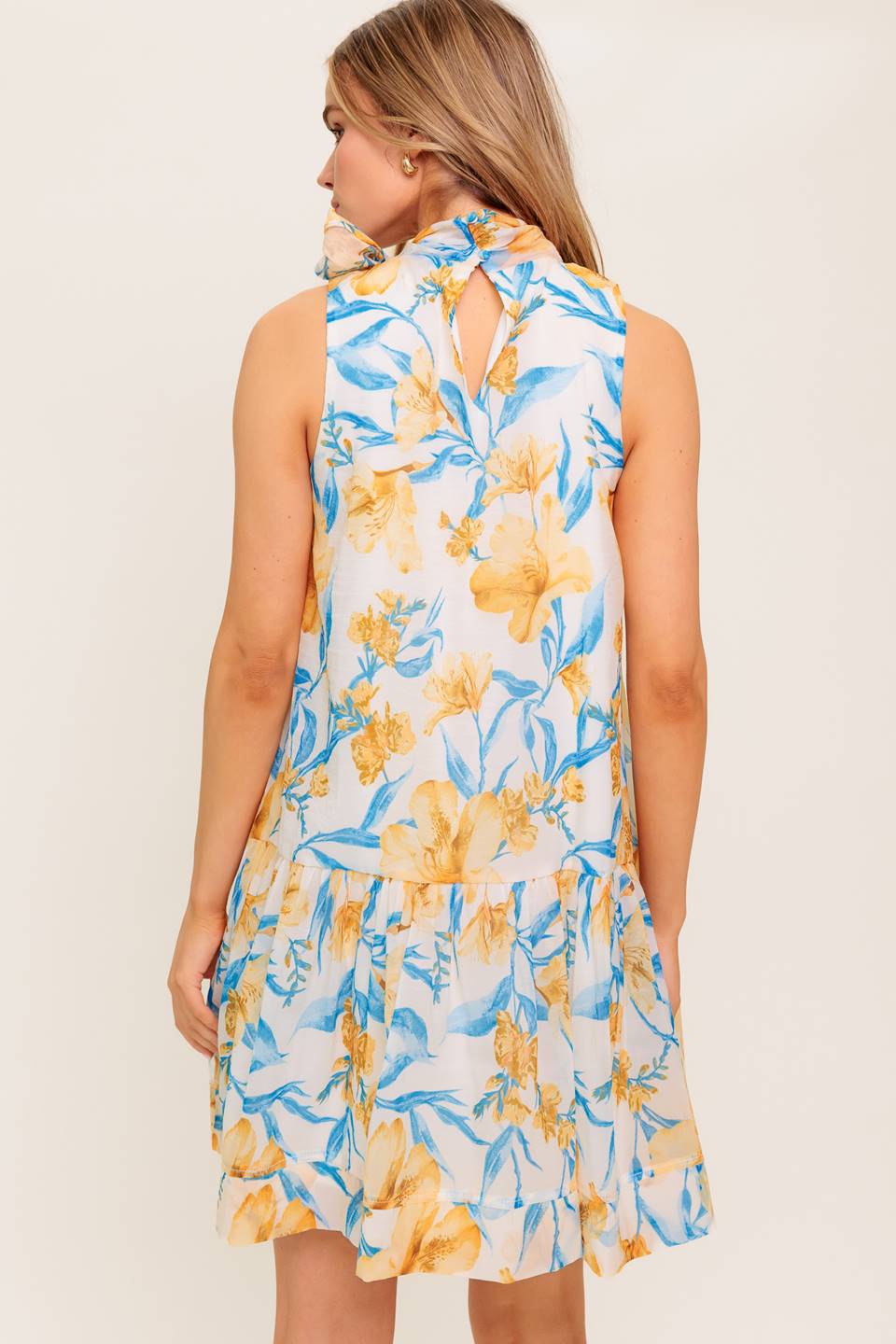 Elegant Daphne Bow Tie High Neck Mini Dress for Women - Perfect for Cocktail Parties, Date Nights & Special Occasions
